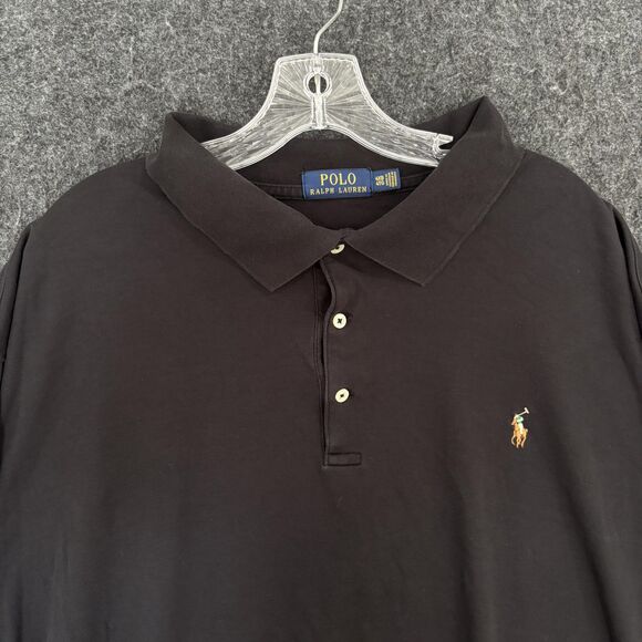 Polo Ralph Lauren Polo Shirt Men's 4XB Black Cotton Pony Logo Preppy Casual - Picture 2 of 8